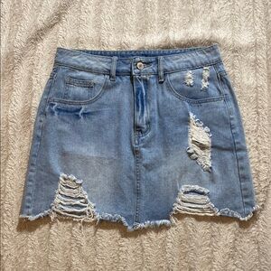 Distressed Denim Skirt size M